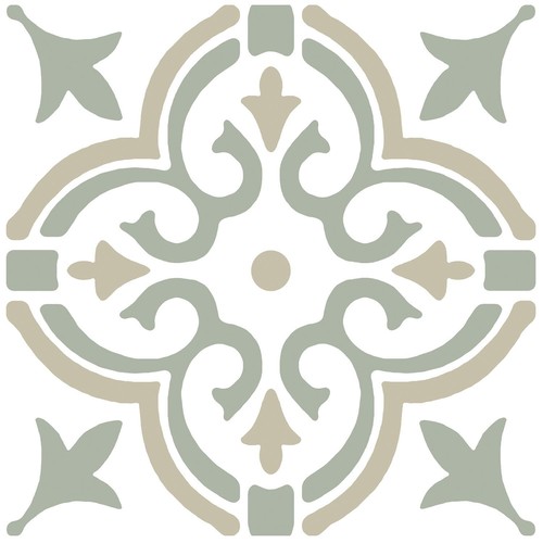 Motif green floor tiles - floor, self