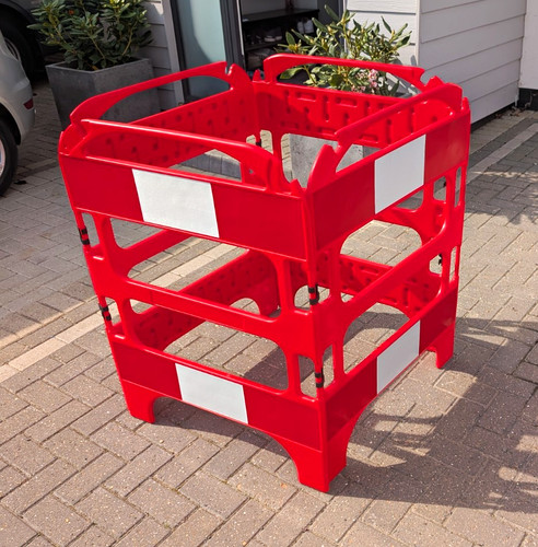 Red plastic roadworks safety - red,