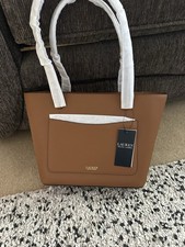 Lauren By Ralph Lauren Med Karly Shopper Leather Tote In Tan BNWT rrp £249