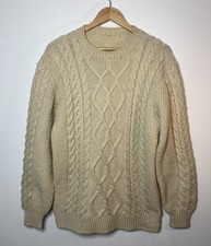 VTG ARAN CABLE HAND KNIT