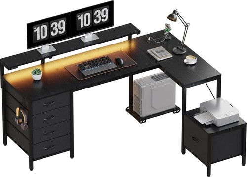 Shaped gaming desk with - shaped,