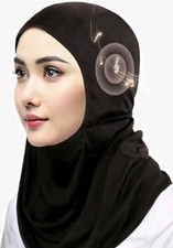 Headwear Hijab,Bluetooth 5.4 Headscarf with Headphones,Soft Muslim black