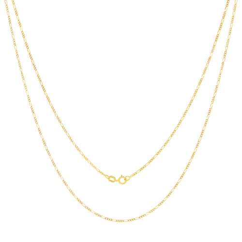 14k yellow gold solid figaro - 14k,