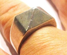 STERLING STUNNING HEAVY IAMI PYRAMID  SOLID SIGNET RING BY ALLSAINTS SIZE S