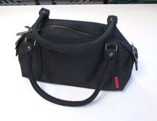 Hugo Boss Black Canvas Toiletries Handbag, Zipped, Silver Buckle Details, 33cm