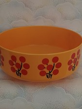 Cosmoplast Per Alimenti Bowl Vintage 70s Orange & Red Plastic 9" Wide 4" Tall