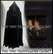 VINTAGE 80's LAURA ASHLEY VELVET CAPE COAT VICTORIAN RIDING M/L UK 12 14 16 18