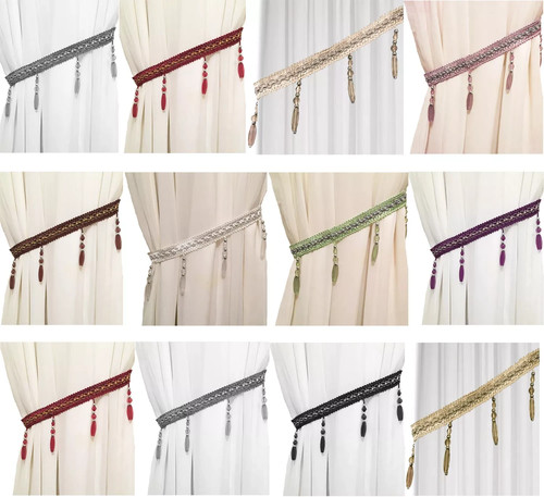 Beaded curtain tie backs - tie,