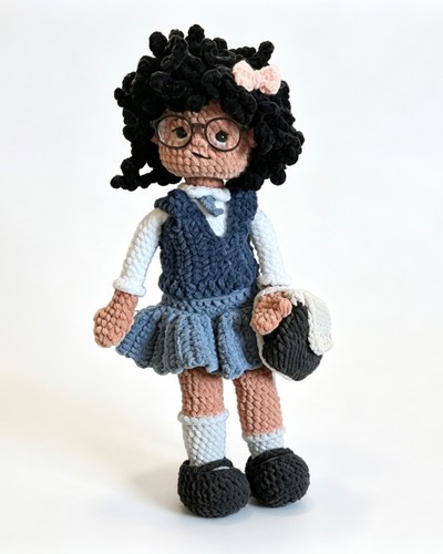 Large handmade crochet school - handmade,