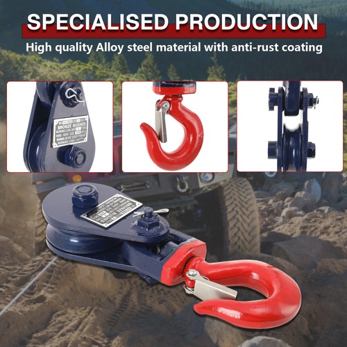 Ton snatch block with hook - block,