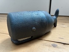 Cast Iron Antiqued Pair of Whale Bookends