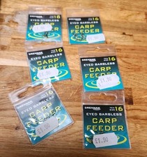 drennan eyed barbless carp feeder hooks - size 16 job lot