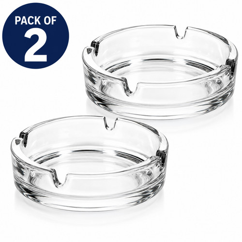 Glass ashtrays clear round - x,