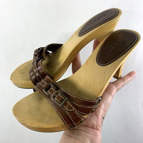 Vtg y2k womens leather - leather, wooden