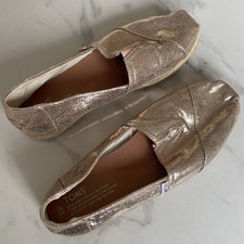 Toms slip on gold shoes W9 UK 6