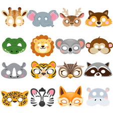 Jungle Animal Masks, 16 Pcs