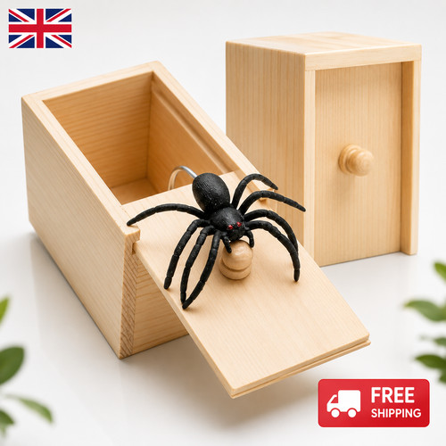 Spider box prank wooden - box,