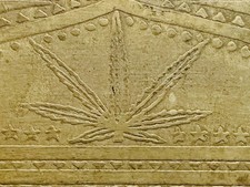 Vintage Brass Cannabis Leaf
