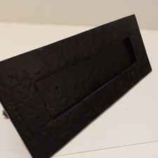 Vintage Black Painted Iron Letter Box with Spring Action good working order