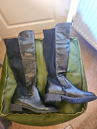 Womens black knee high riding - knee,
