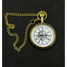 2" Brass Pocket Watch with