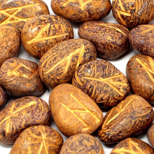 Snake jasper rune stones set - snake,