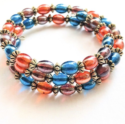Layered art glass - glass, cuff