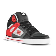 DC Pure High Top WC Skate Shoes - Grey/Red