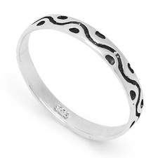 NEW 925 Solid Sterling Silver 3mm Celtic Wave Dot  ring in Sizes G-Z 