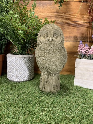 Stone garden owl statue - garden,
