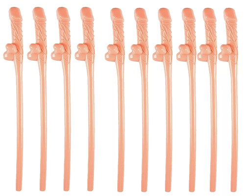 Pink willy straws hen - x,