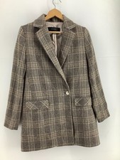 Zara Collection Womens Blazer Size S Brown Plaid Checked Double Breast Jacket