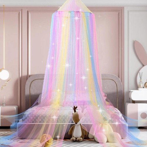 Bed canopy for - girls,, rainbow