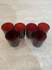 6 x Vintage Ruby Red Luminarc