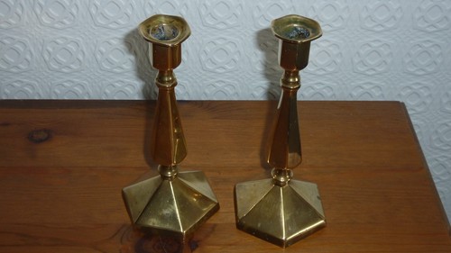 Pair lovely old brass - old,