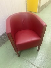 Leather tub chair Moroso Italian red used