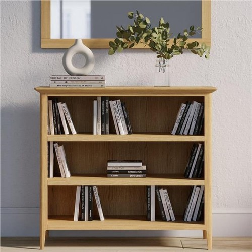 Solid oak low bookcase sutton - solid, bookcase,