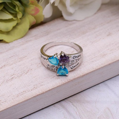 Custom names silver ring - custom,