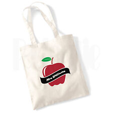 Personalised 'Apple Scroll' Canvas Tote Bag- GIFT FOR THANK YOU TEACHER
