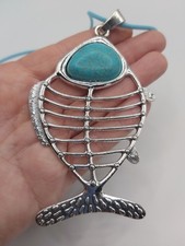 Fish Pendant Necklace Blue