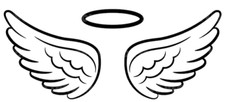 ANGEL WINGS WITH HALO VINYL DECAL STICKER MEMORIUM LOVE MEMORIES SELF ADHESIVE