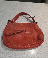 Fossil Shoulder Bag Burnt Orange Leather Vintage Autumn