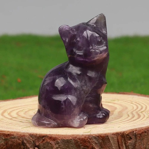 Crystal cat figurines - crystal,