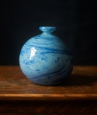 Handblown Art Glass Vase Blue