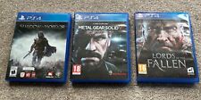 PS4 Games x 3 - Metal Gear Solid V / Shadow of Mordor / Lords of the Fallen VGC