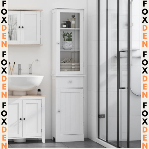 White tall bathroom - bathroom, cabinet