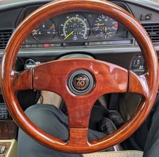 Mercedes WOODEN Steering Wheel 14inch with boss kit adapter w201 w124 w126 190E