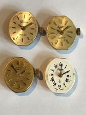 317c  4 x Quartz Ladies Watch Movements Spares or Repair Genève Rotary Everite