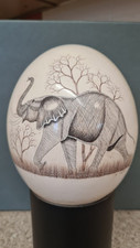 Antique Ostrich Egg Art Work