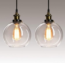 Vintage Clear Glass Pendant Lights – Ideal for Kitchen Islands and Ceilings